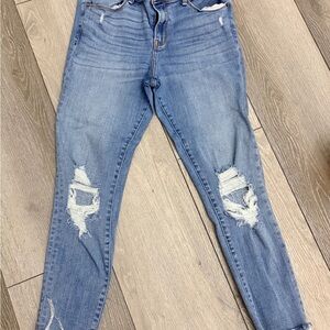 Abercrombie & Fitch Light Blue Distressed Skinny Jeans